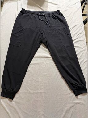 Beyond Scrubs Black Jogger Scrub Pants 2X Regular Stretch Medical Uniform